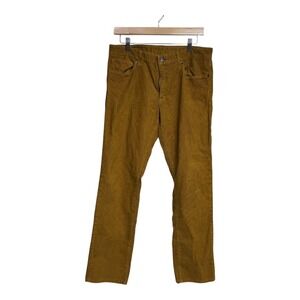 UNIQLO Womens Corduroy Pants Casual Comfort Fitted Straight Leg Size 7 Brown